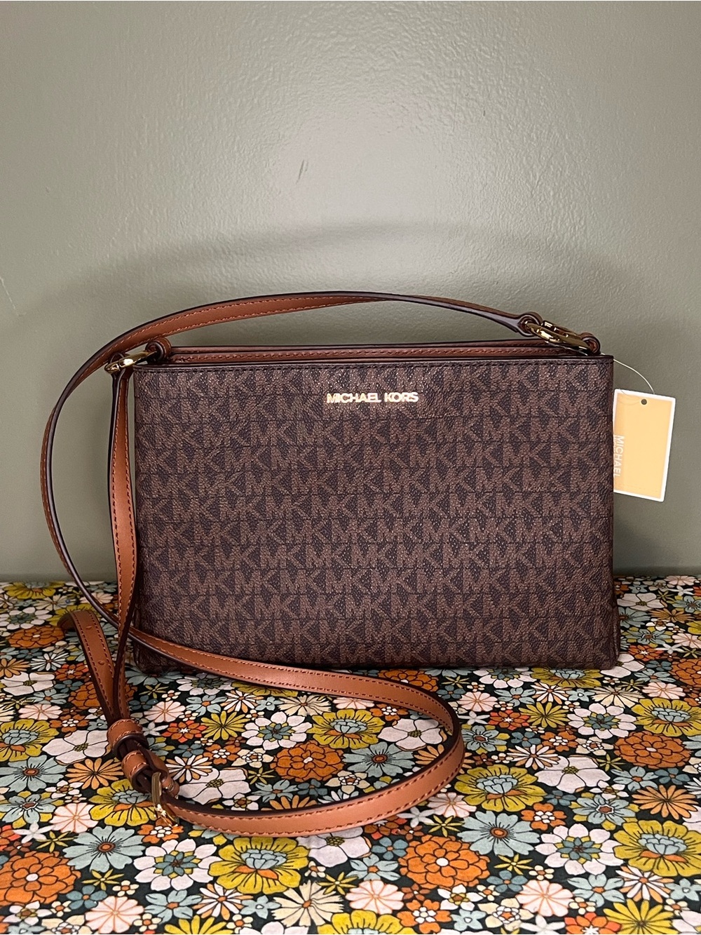 Michael Kors Trisha Medium Logo Crossbody Bag